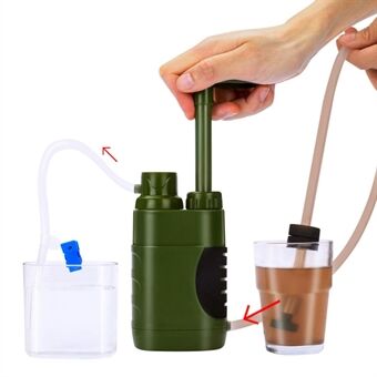 A9 Portable Water Filter Survival BPA Free Water Filtration System med Compass Survival Whistle (uten FDA-sertifikat)
