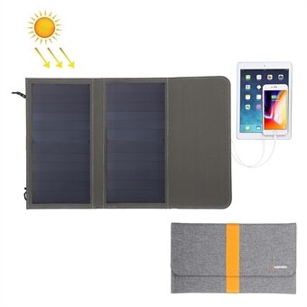 HAWEEL HWL2742 14W sammenleggbar Solar med 5V / 2,1A maks. doble USB-porter for smarttelefonnettbrett, 2 Solar