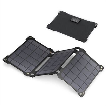 ALLPOWERS AP-ES-004-BLA-NEW 21W sammenleggbart Solar bærbart Outdoor strømgenerator Dobbel USB-lader