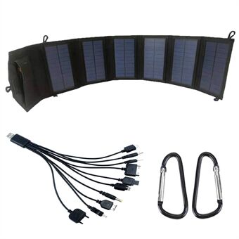 20W bærbar Outdoor dobbel USB Solar 6 sammenleggbare Solar Telefonlading Power Bank