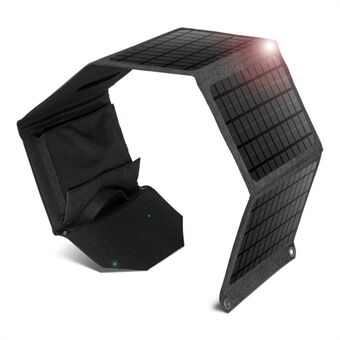 30W sammenleggbart Solar Dobbel USB 5-foldbar Solar for mobiltelefon camping fotturer