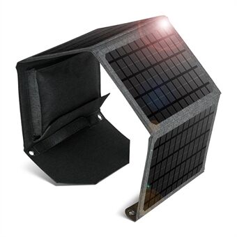 24W dobbel USB sammenleggbart Solar bærbar 4-foldbar Solar for Outdoor fotturer camping