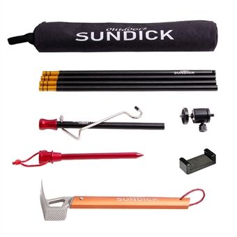 SUNDICK Camping Table Lantern Stand Portable Lightweight Camping Lamp Bracket Lamp Holder with Tent Hammer Tent Nail Puller