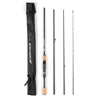 Portable Spinning Fishing Rod Travel Lightweight Carbon Fiber 4 Pieces Fishing Pole