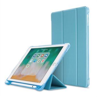 Hjørnebeskyttelse PU Leather TPU Back Shell Tri-fold Stand Auto Sleep/Wake Cover med blyantholder for iPad 9,7-tommers (2018)/(2017) / iPad Air 2 / iPad Air (2013)