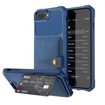 PU-skinnbelagt TPU-lommebok Kickstand-deksel med innebygd magnetisk ark for iPhone 8 Plus / 7 Plus / 6s Plus / 6 Plus 4,7 tommer