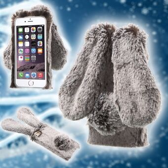 Rabbit Bunny Warm Furry Fur TPU-deksel til iPhone 6s Plus / 6 Plus