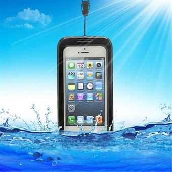 IPX-8 Universal Waterproof Case Cover for iPhone 5 / iPhone 5S / iPhone SE 2013 + Halsstropp - Svart