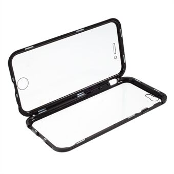 Dobbeltsidig herdet glass + magnetisk adsorpsjon Beskyttelse av metallramme Telefondeksel for iPhone 6/6s 4,7-tommers