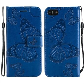 For iPhone 7/8 / SE (2. generasjon) Butterfly Pattern Imprinting Telefondeksel Lommebok- Stand