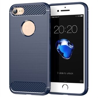 1,8 mm karbonfibertekstur TPU-deksel med børstet overflate telefonbeskyttelsesdeksel for iPhone 7 / iPhone 8 / iPhone SE 2020/2022 4,7 tommer / 8 4,7 tommer