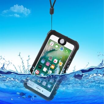 REDPEPPER PC + TPU vanntett deksel for iPhone 7 / iPhone 8 / iPhone SE 2020/2022 IP68 undervannsforseglet støvtett deksel - svart