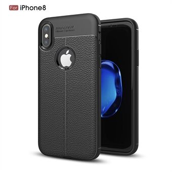 For iPhone XS / X/10 5.8 inch Litchi Grain Soft TPU Case Mobile Phone Cover