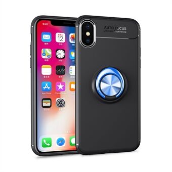 LENUO for iPhone XS/X 5.8 inch Case [Metal Ring Bracket] TPU Case Built-in Magnetic Metal Sheet