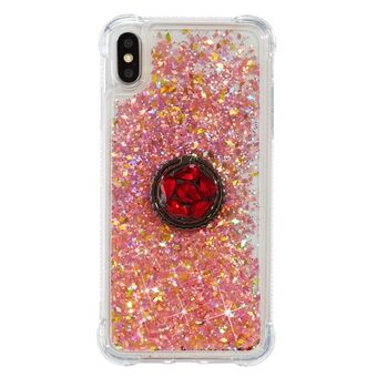 Glitter Powder Quicksand Rhinestone Decor Kickstand TPU Case for iPhone X/XS 5.8 inch