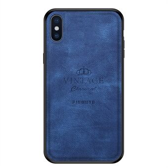 PINWUYO PU Leather Vintage med myk TPU + Hard PC Hybrid Protective Case for iPhone X / XS 5,8 tommer
