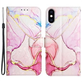 YB Pattern Printing Leather Series-5 for iPhone X/XS 5.8 inch Marble Pattern PU Leather Phone Cover with Stand Wallet