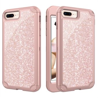 Glitter Powder Shockproof TPU PC Hybrid Mobile Phone Back Case for iPhone 8 Plus / 7 Plus 5.5 inch