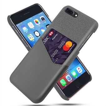 KSQ Cloth + PU Leather PC Phone Case with Card Slot for iPhone 8/7 Plus 5.5 inch