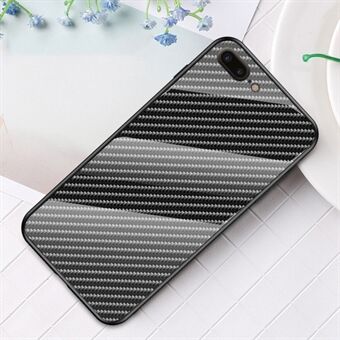 Carbon Fiber Surface Tempered Glass + PC + TPU Cell Casing for iPhone 8 Plus / 7 Plus 5.5 inch