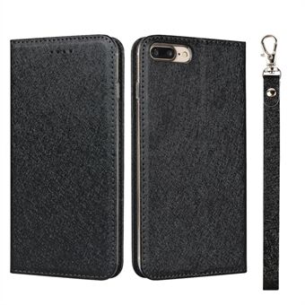 Silk Skin Wallet Stand Cell Leather Phone Protective Shell for iPhone 7 Plus/8 Plus 5.5 inch