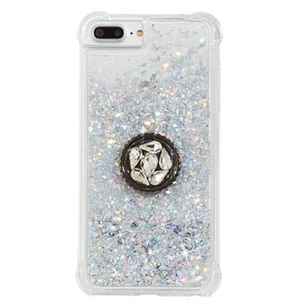 Glitter Powder Quicksand Rhinestone Decor Kickstand TPU Phone Shell for iPhone 6 Plus/6s Plus/7 Plus/8 Plus