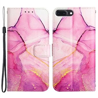 For iPhone 7 Plus/8 Plus 5.5 inch YB Pattern Printing Leather Series-5 Marble Pattern Fashionable PU Leather Case Wallet Stand Phone Shell