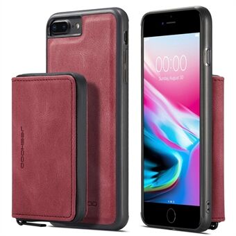 JEEHOOD For iPhone 7 Plus/8 Plus 5.5 inch Detachable 2-in-1 Shockproof Well-protected Leather Coated TPU Cell Phone Case with Kickstand Zipper Wallet