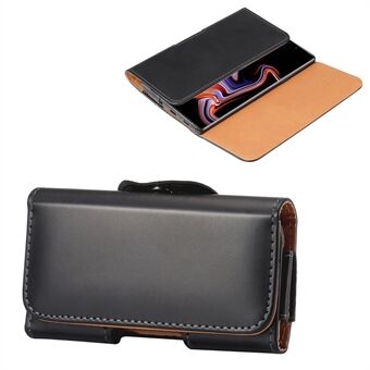 6.3 inch Horizontal Universal PU Leather Phone Case Pouch Bag with Belt Clip for Men, Size: 17 x 8.2 x 1.8cm - Black