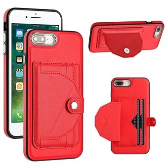 YB Leather Coating Series-4 for iPhone 6 Plus / 6s Plus / 7 Plus / 8 Plus telefondeksel Kickstand-kortspor Lærbelagt TPU-deksel
