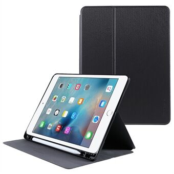 X-LEVEL Kevlar Series Carbon Fiber Texture Stand PU Leather Protective Smart Tablet Cover med blyantholder for iPad 9,7-tommer (2017) / (2018) / Air (2013) / Air 2 / iPad Pro 9,7 tommer (2016)