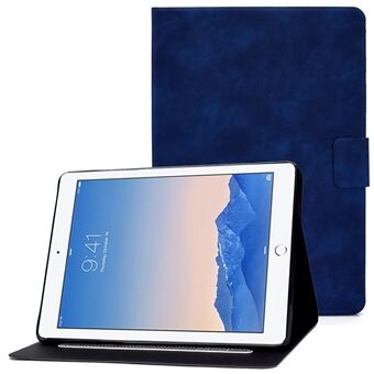 For iPad Air (2013) / Air 2 / iPad 9,7-tommers (2017) / (2018) Støtsikker veske Calf Textured Leather Tablet Folio Flip Cover Godt beskyttende Stand med kortholder