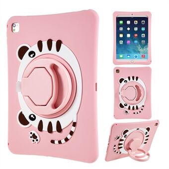 For iPad Air (2013) / Air 2 / iPad 9,7-tommers (2017) / (2018) / Pro 9,7 tommer (2016) Roterende Kickstand nettbrettetui Cat Style PC+Silikondeksel