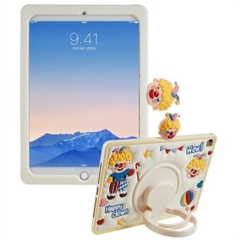 Nettbrettetui for iPad Air (2013) / Air 2 / iPad 9,7-tommers (2017) / (2018) Roterende Kickstand Happy Clown PC+Silikondeksel