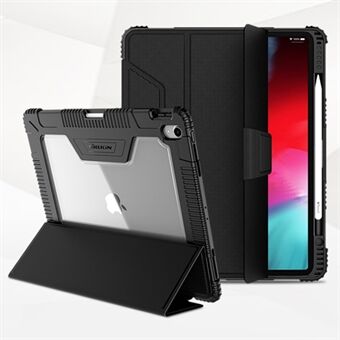 NILLKIN Bumper Leather Cover for iPad Pro 12,9-tommers (2018) [Importert TPU-, PC- og PU-lærmateriale] - Svart