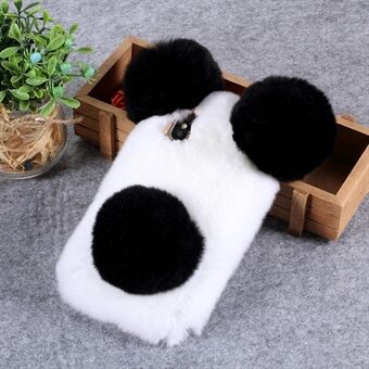 3D Panda-formet myk pelsbelagt TPU-deksel til iPhone XR 6,1 tommer