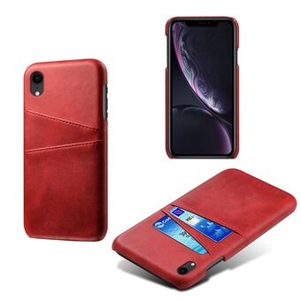 KSQ Leather Hardcover til iPhone XR m / kortholdere - Rød