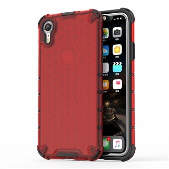Honeycomb Shock Absorber TPU + PC Hybrid Back Mobile Casing Cover for iPhone XR 6.1 inch