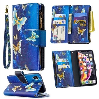 BF03 Pattern Printing Zipper Wallet Leather Phone Cover for iPhone XR 6.1 inch