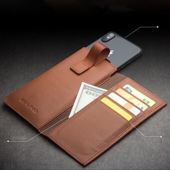 QIALINO Cowhide Leather Wallet Protective Pouch Case for iPhone XS Max 6.5 inch