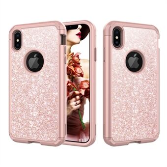 Glitter Powder Shockproof TPU PC Hybrid Back Case for iPhone XS Max 6,5 tommer