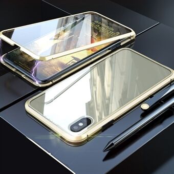 Detachable 2-in-1 Design Magnetic Adsorption 360 Degree Protection Glass Case for iPhone XS Max 6.5 inch