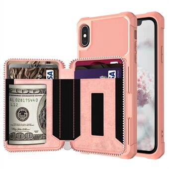 Zipper Wallet Leather Cover Phone Case for Apple iPhone XS Max 6.5 inch