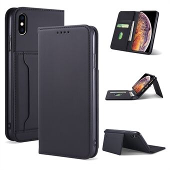 Liquid Silicone Touch Leather Wallet Stand Cover for iPhone XS Max 6.5 inch