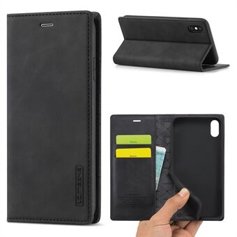 Stand lommebokstativ i skinn, sterkt magnetisk telefonbeskyttende skall for iPhone XS Max