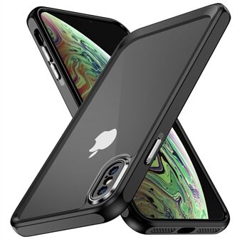 For iPhone XS Max klar akryl + TPU beskyttelsesdeksel Metallkameraramme Anti Scratch telefondeksel