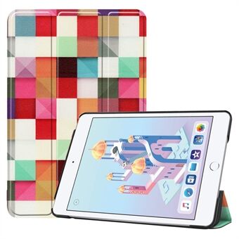 Mønsterutskrift Tri-fold Stand Smart nettbrettetui i PU-skinn for iPad mini (2019)