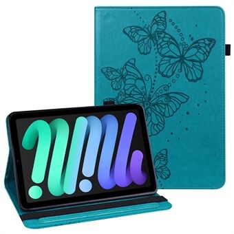 Påtrykt Butterfly PU- Stand beskyttende etui med kortspor og elastisk bånd for iPad Mini / 2/3/4 / mini (2019) 7,9 tommer