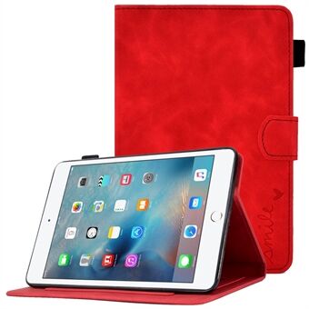 For iPad Mini / Mini 2 / 3 / 4 / Mini (2019) 7,9 tommers ensfarget Stand veske Anti-Fall lær Folio Flip Cover mønster påtrykt nettbrettstativveske med kortspor
