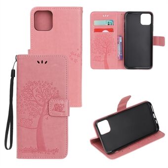 Imprint Tree Owl Leather Wallet Case for iPhone 11 6,1 tommer (2019)